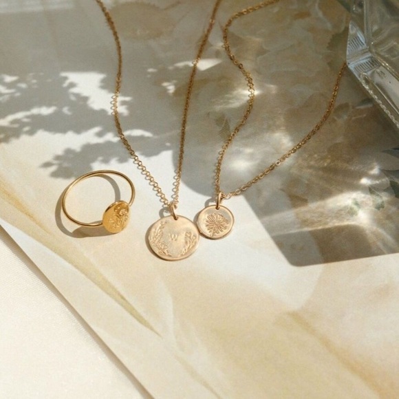 Floral Letter Minimalist Simple Initial Boho Silver Personalized Gift Ne… - Picture 6 of 16